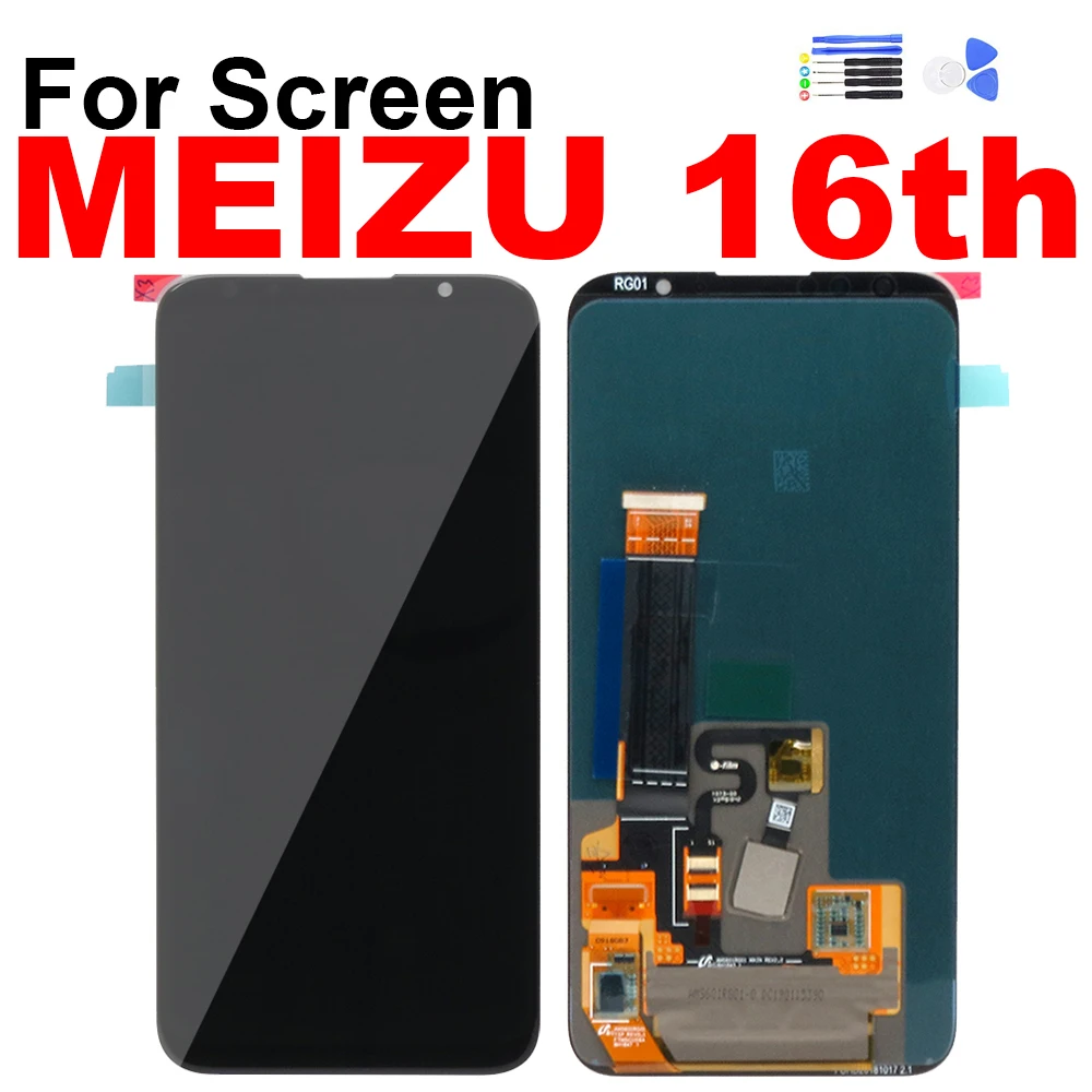

For Meizu 16 16th Display Touch Screen Digitizer LCD Assembly for Meizu 16th M882Q/M882H Screen with Frame Repair Replacement