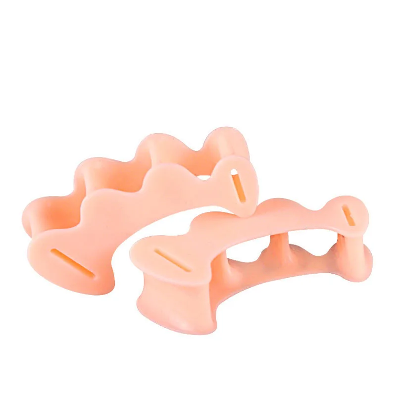 2 pièces = 1 paire séparateur d'orteils en Silicone dur 3 trous Hallux Valgus entretoises orthopédiques Bunion chevauchant marteau correcteur de pied