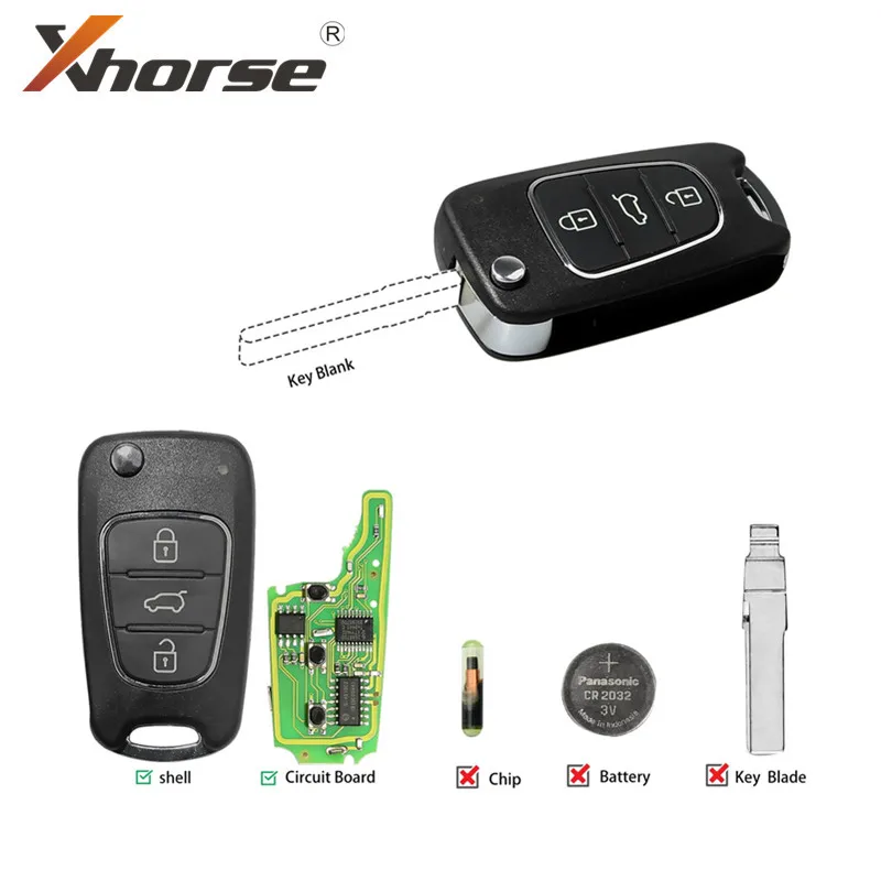 Беспроводной универсальный пульт дистанционного управления Xhorse XNHY02EN для HYUNDAI Flip