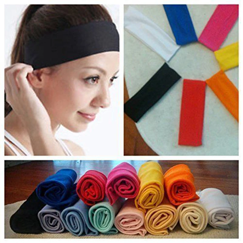 New Fashion Women Ladies Sport Sweatband Headband Yoga Gym Stretch Basketball Hair Band Headwear Black White Pink Red pink hair clips