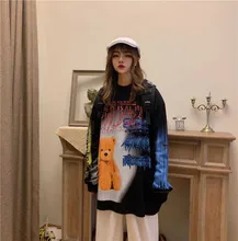 NiceMix Spielzeug bär Harajuku hoodies Frauen Langarm Casual Tops kleidung Street Hip Hop bunte print plus größe kawaii(China)