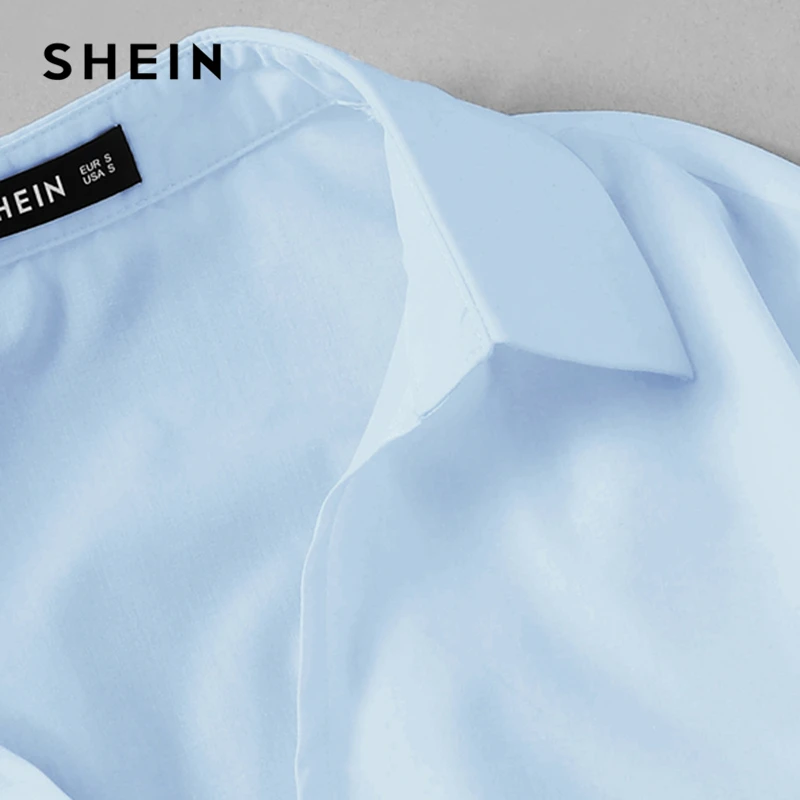 Женская Повседневная Блузка SHEIN однотонная Свободная блузка с леопардовым