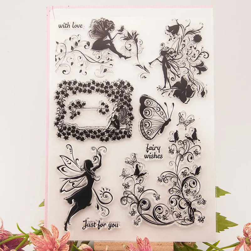 

Transparent Stamp T1028 diy pda Scrapbook Clipbook Finished Product Chapter Stamp Fairy