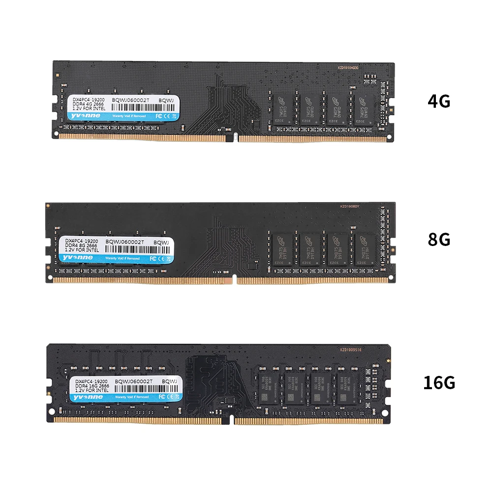 Оперативная память Yvonne DDR4 4 ГБ/8 ГБ/16 ГБ для ПК 2666 МГц настольного компьютера 288pin 1 2