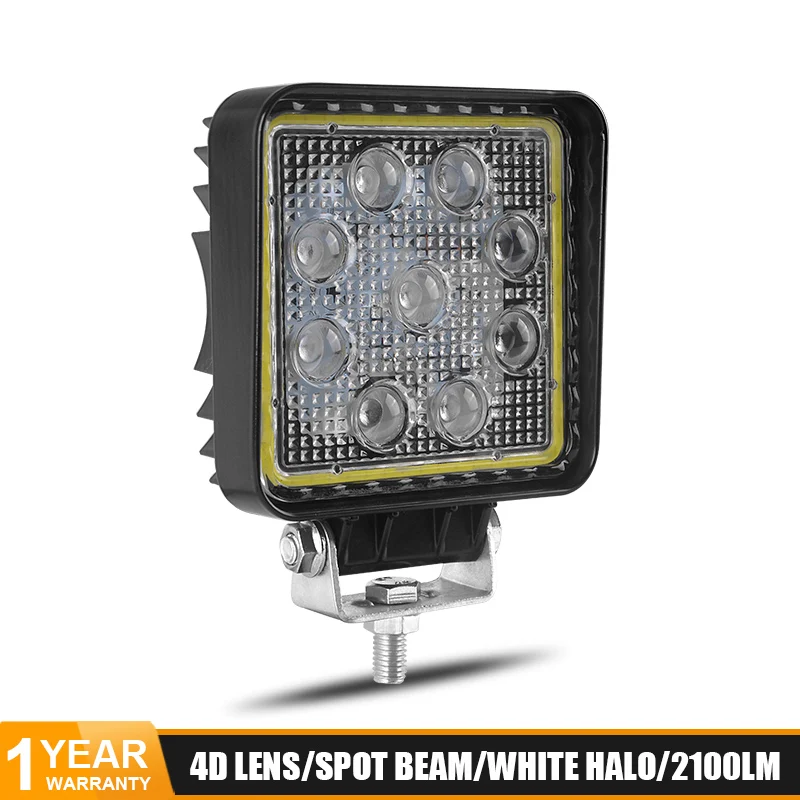 4D 27W 9 LED авто светодиод Рабочая лампа-прожектор луч Белый Ангел глаз Белый Halo 4D объектив внедорожный Автомобильный свет