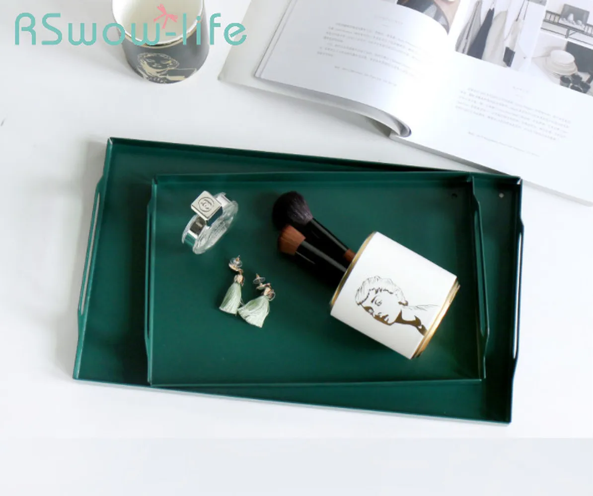 

Simple Metal Stainless Steel Rectangular Trays Home Restaurant Cup Fruit Storage Tray Service Trays Decorative Dessert Tray