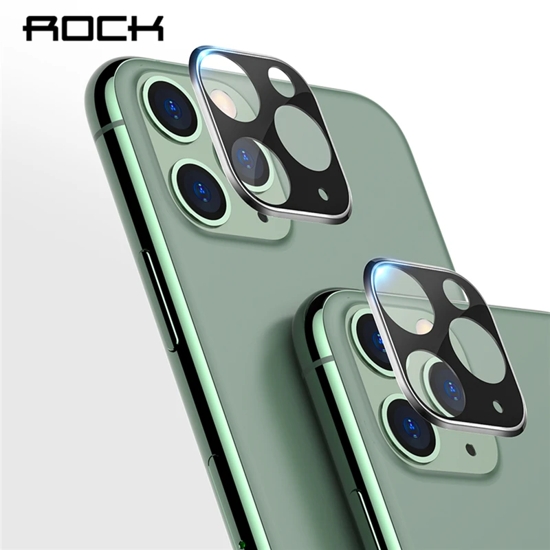 ROCK 2 шт 3D полная задняя крышка для объектива камеры Защита экрана для iPhone 11 Pro Max пленка из закаленного стекла алюминиевый чехол для объектива Защита