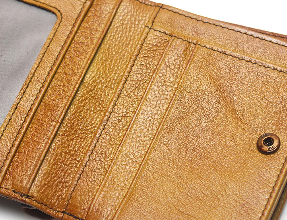 Цветной RFID блокирующий мужской импортный верхний слой кожаный матовый кошелек ручной работы Ретро кошелек чистый кожаный кошелек для