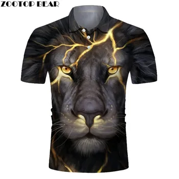 

3D Printed Polo Shirt Eyes Lion Wear Polo Shirt Fashion Streetwear 2020 Brand New Arrival Slim Unisex Tops Tee ZOOTOP BEAR