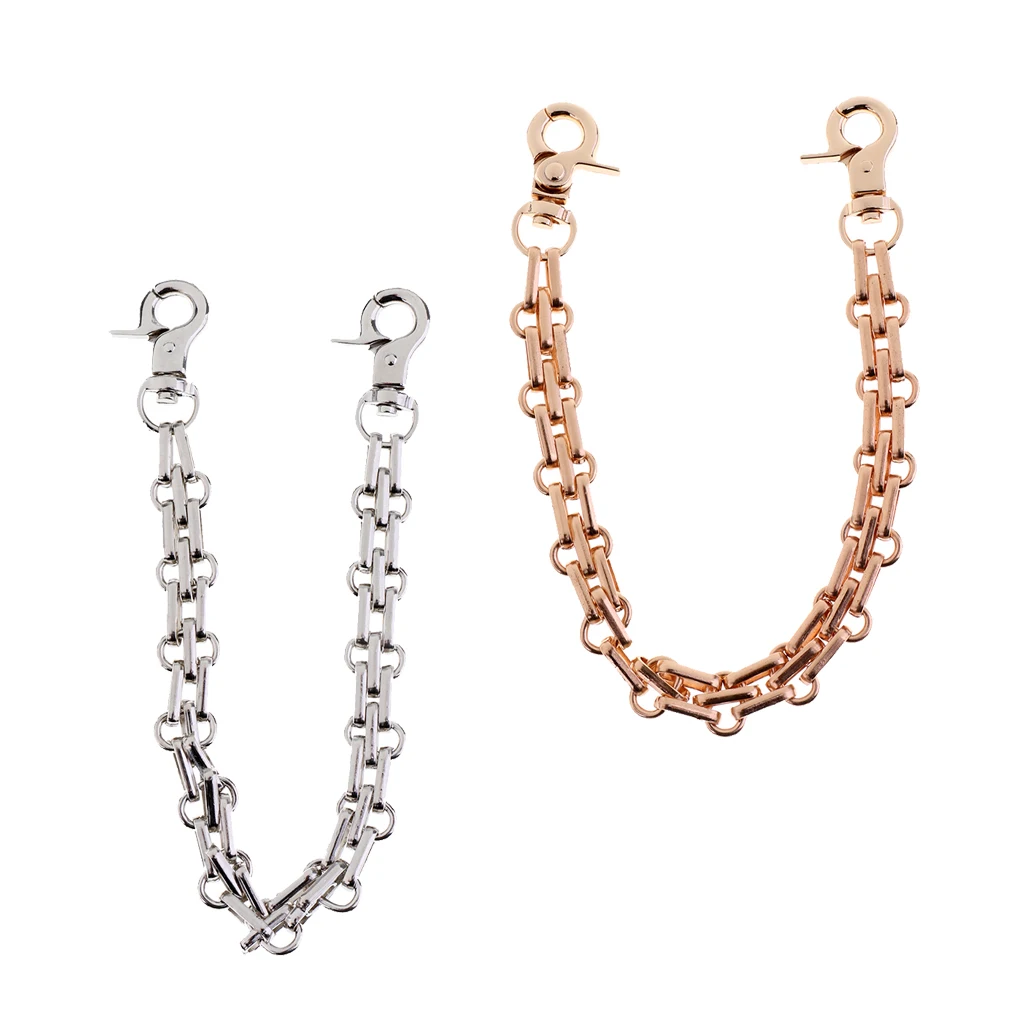2pcs 25cm Metal Replacement Clip-On Wrist Chain Strap For Clutch/Purse/Handbag/Pouch