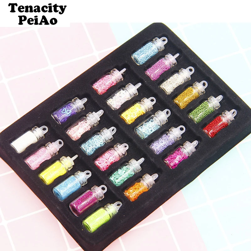 1Set 24color flash powder sequins diamonds material epoxy mold makeing jewelry filling for Mini DIY |