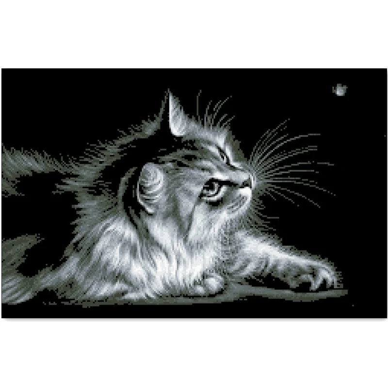 Черная кошка вышивка крестом посылка с животными 18ct 14ct 11ct черная ткань хлопковая