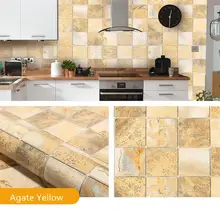 Thicken Mosaic Waterproof Kitchen Oil Repellent Wallpapers Bathroom Tile Stickers Self-Adhesive Vinyl Wall Stickers Home Decor
