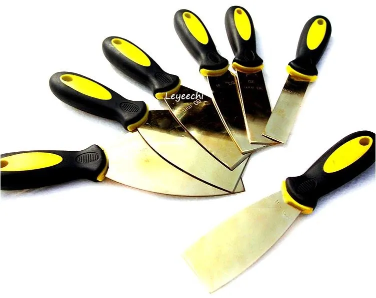 50*200mm Brass Putty Knife with Plastic Handle Non-sparking Scrapers 1.5mm Blade 1pcs