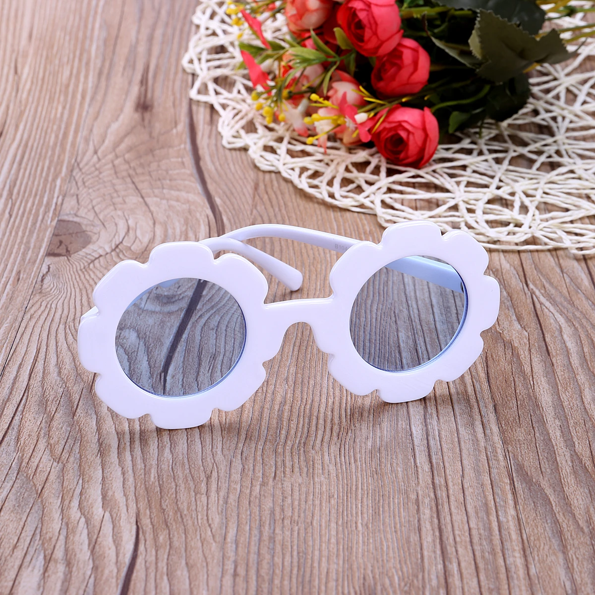 Новинка; летние пляжные солнцезащитные очки для маленьких девочек; детская верхняя одежда; солнцезащитные очки с подсолнухом; подарок для детей; UV400 - Цвет: A