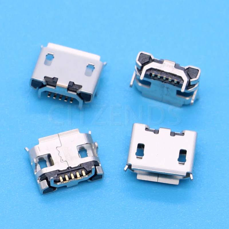 50 шт. микро USB 5Pin jack Ox рожковый разъем с четырьмя контактами гнездо короткий