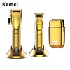 Kemei Professional Barber Shop Hair Clipper Kit 0mm Trimmer Electric Shaver Finish Machine Set Cordless/Corded Li-on Clip ► Photo 1/6