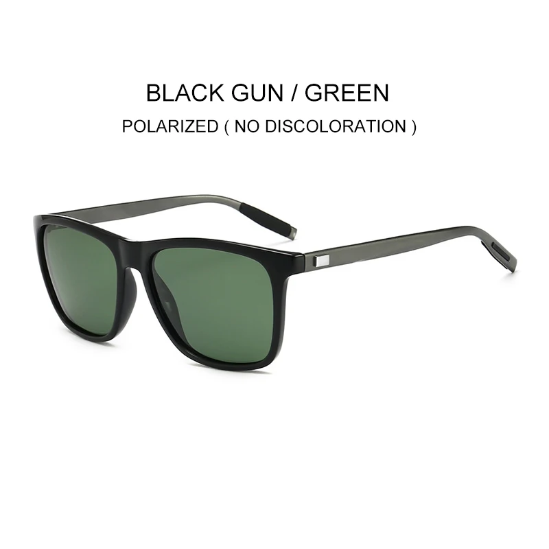 black-green SIMPRECT фотохромные Солнцезащитные очки Мужские Ретро квадратные Поляризованные солнечные очки UV400 зеркальные водительские антибликовые солнцезащитные очки для мужчин - Цвет линз: black-green