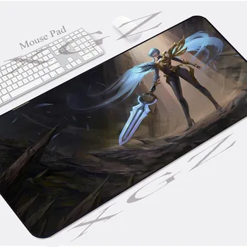 

XGZ Anime Wings Cute Girl Large Computer Keyboard Desk Mat Black Lock-Edge Fairy Tail Custom Game Mouse Pad Rubber Slip for Csgo