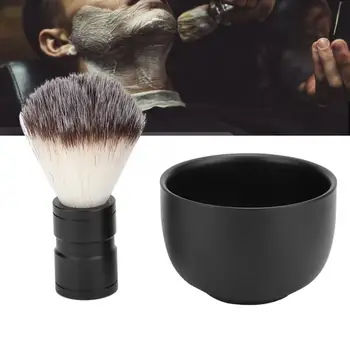 

Shaving Brush Men Stainless Steel Shaving Soap Bowl Soft Hair Brush Beard Cleaning Tool Kits Safety Razor