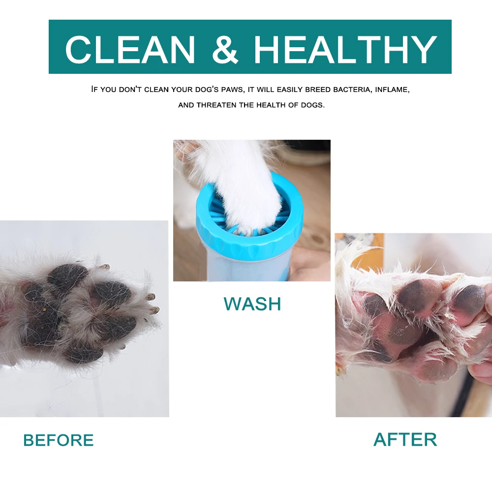 Portable Dog Paw Cleaner Dog Foot Cleaner Paw Washer Cup Paw Protector Ideal for for Small Medium Dog with Muddy Paws