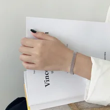 925 серебряные модные ювелирные изделия браслеты три линии блеск шар браслет бусины трендовая цепочка нарукавная повязка pulsera 925 штамп