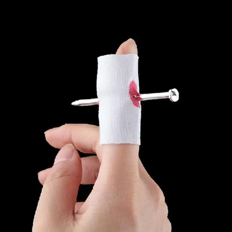 Joke Prank Magic Novelty Trick Fake Bloody Nail Bandage Through Finger Novelty Fancy Dress Prank Party Gags Jokes Simulation