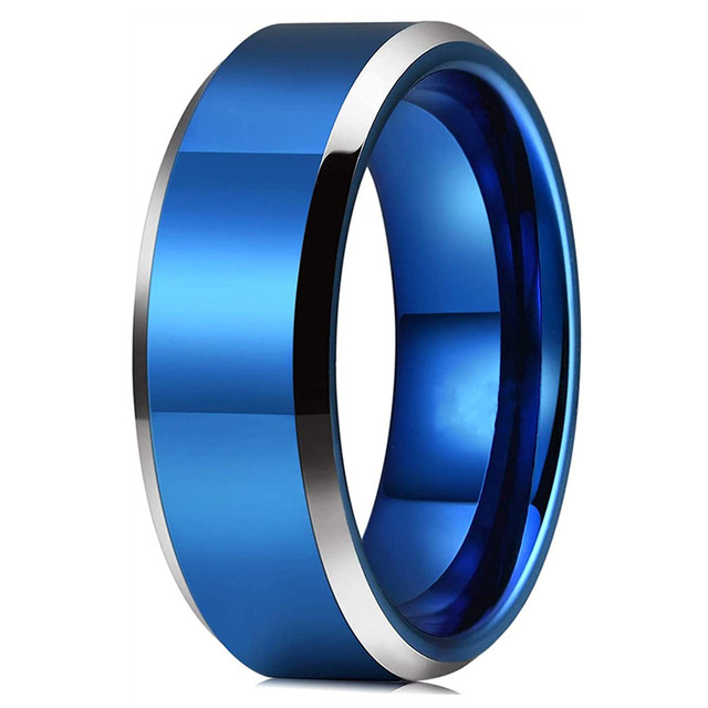 Jewelry Accessories Mens 8mm Tungsten Ring Rose Gold Black Brushed Stainless Steel Wedding Rings for Men Comfortable Fit