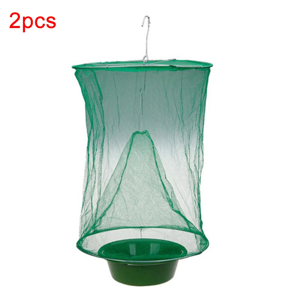 2/4/6Pcs Outdoor Folding Fly Trap Mesh Flies Catcher Cage with Hanging Hook