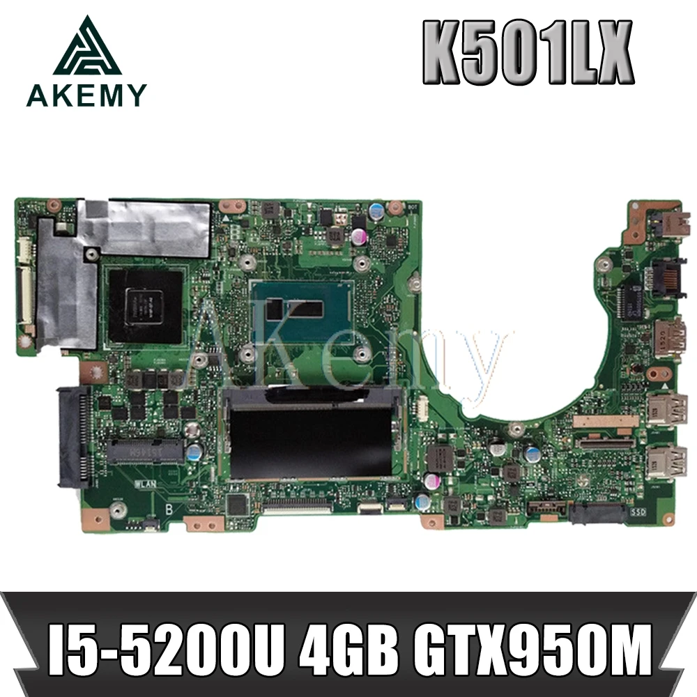  Akemy K501LX For ASUS K501LN K501LB A501L K501L V505L Laotop Mainboard K501LX Motherboard W/ I5-520