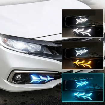 

2xCar Flashing For Honda Civic 10th 2016 2017-2019 LED DRL Daytime Running Light fog lamp rear bumper brake light tail light