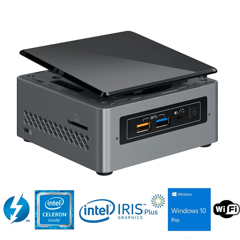 Intel NUC NUC6CAYH мини-ПК/HTPC Intel четырехъядерный J3455 до 2,3 ГГц DDR3 Wi-Fi Bluetooth 4k Поддержка двойного монитора с поддержкой Windows 10