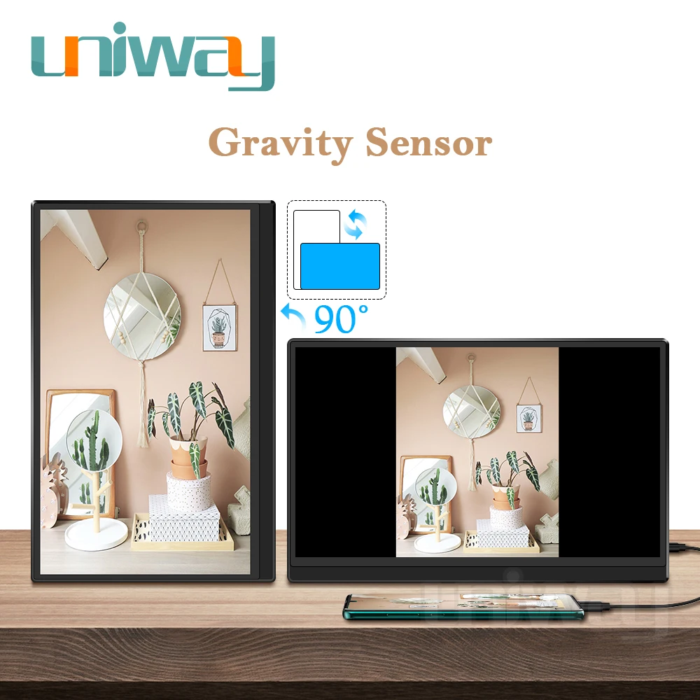 Uniway 4k hdr портативный монитор с сенсорным экраном 15 6 hdmi type c для ноутбука