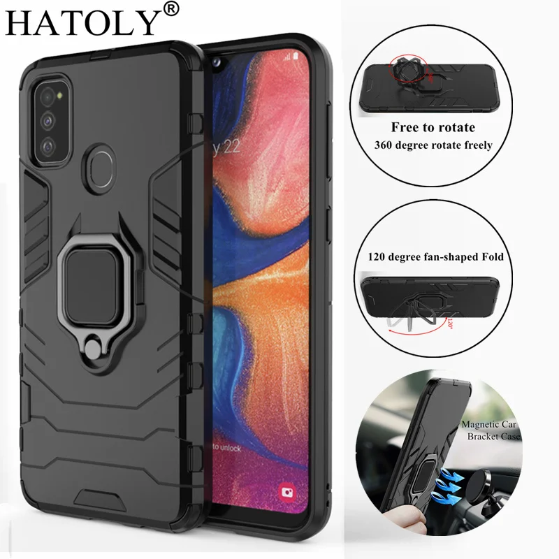 Чехол HATOLY для samsung Galaxy M30S магнитный кронштейн с кольцом присоской силиконовый