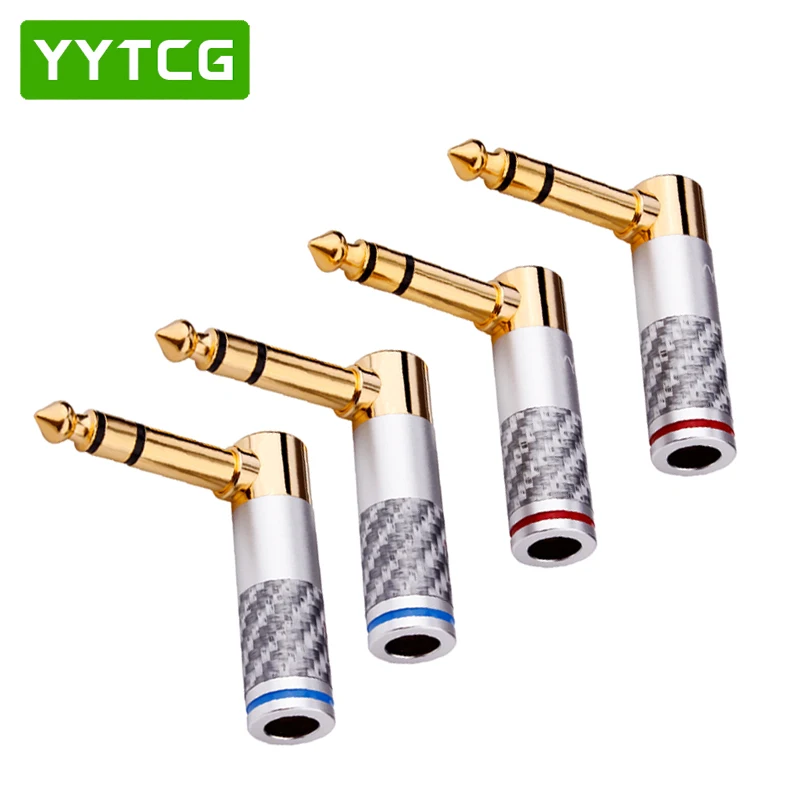 

Free shipping 6.35mm 90 Degree right angle male phone jack plug audio adapter Solder Connector
