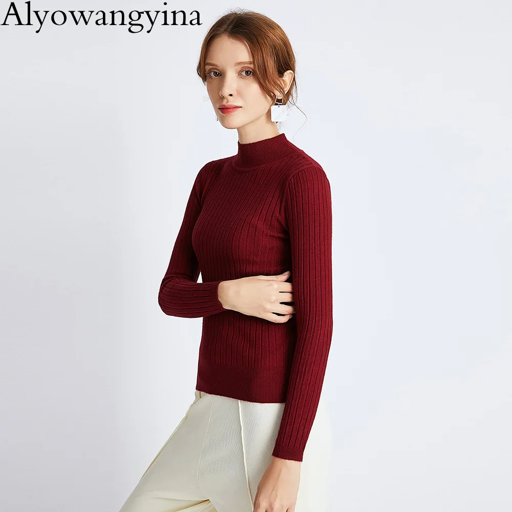 Alyowangyina, женский свитер, Осень-зима, кашемировый вязаный свитер, пуловер, Россия и Испания, толстый женский джемпер