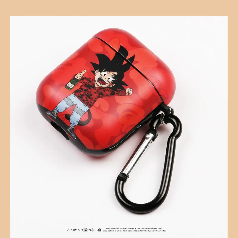 Японский модный бренд, камуфляжные чехлы для наушников Dragon Ball Son Goku для Apple Airpods 1/2, милый мультяшный силиконовый чехол для наушников