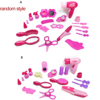 

Girls Dressing Room Simulation Hair Dryer Cosmetics Kit Toys Hairdressing Home Princess Makeup Children Fashion Pretend Play