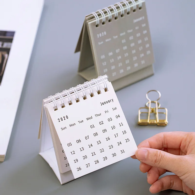 

2020 Simple Calendars Mini Table Coil Calendars Memo Daily Schedule Table Planner Yearly Agenda Organizer