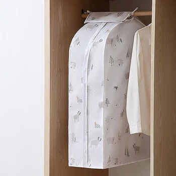 

Dustproof Cloth Cover Bags Hanging Organizer Storage Waterproof Suit Coat Dust Cover Protector Wardrobe Storage Bag For Clothes
