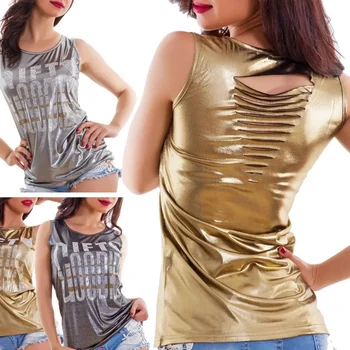 

Zogaa Women's New Fashion Tank Tops Women Goal Casual T-Shirts Women Sexy Silver Grey Streetwear Tank Tops Letter Print Solid