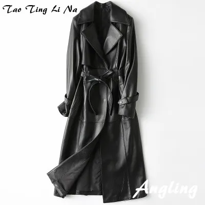 

2019 New Fashion Natural Genuine Real Sheep Leather Trench H5