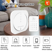 Système d'alarme de sécurité domestique anti cambriolage, wi fi, GSM 433MHz, Tuya Smart Life APP, fonctionne avec Alexa et Google Assistant, capteur de porte, mot de passe