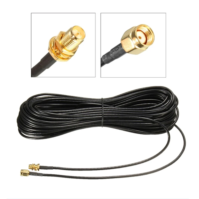 20m de Cables de extensión SMA macho a hembra Coaxial Cable de extensión Cable WiFi antena del Router aérea chapado en oro cobre Cable