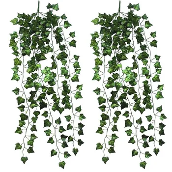 

2pcs Artificial Flowers Fake Hanging Vine Plant Leaves Garland Home Garden Wall Decoration