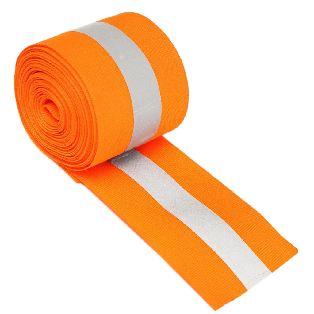 Silver Reflective Tape Safty Strip Sew On Lime Synth Fabric 3 Meters