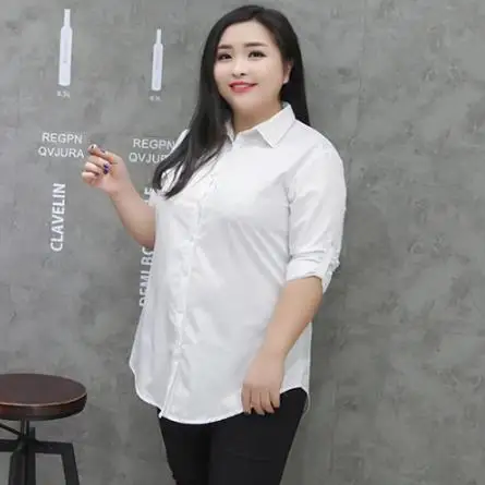 9XL 8XL 7XL 6XL 5XL blusa social feminina женские белые рубашки летняя рубашка OL винтажные Блузки рабочая одежда туника рубашка M314