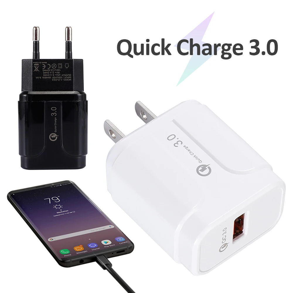 Один USB быстрая зарядка 3 0 быстрый мобильный телефон зарядное устройство EU/US