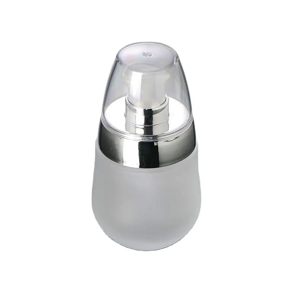 

30ml frosted glass lotion bottle with silver press pump bottle