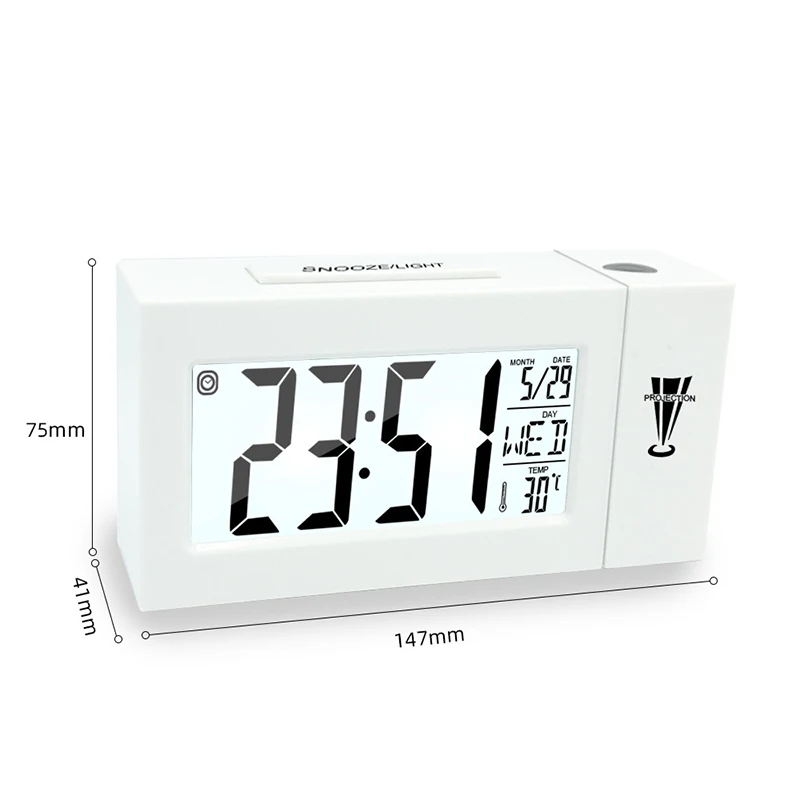 Цифровой ЖК-будильник время проекции потолочный дисплей Повтор Настольные часы температура термометр USB домашний декор